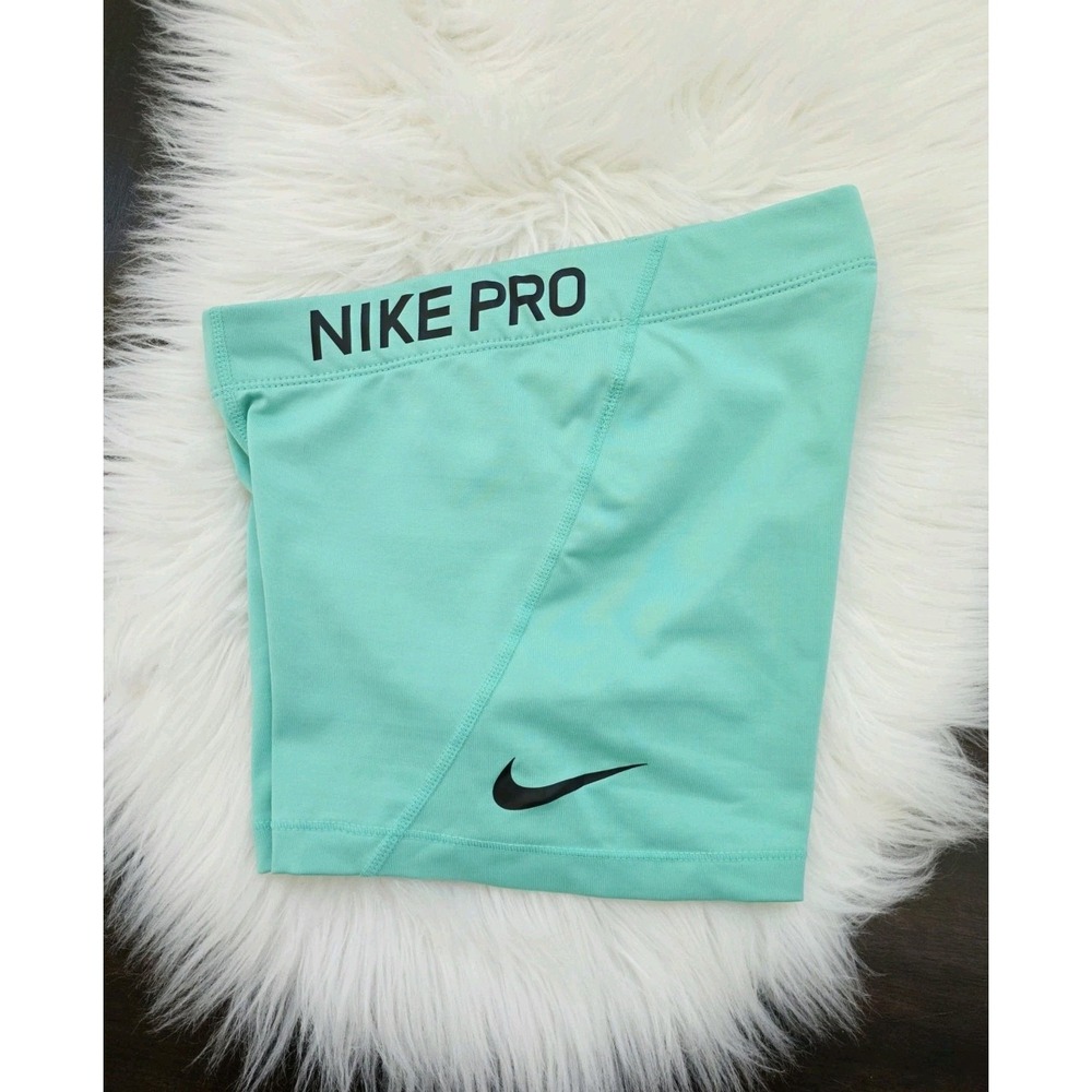 Nike Pro Dri-Fit Fitted Shorts Women's Size XS Teal Green 3" Inseam